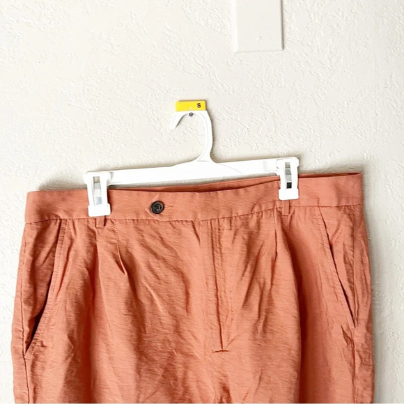 Banana Republic Shorts Women's 16 Terracotta Orange Pleated Summer Boho - Picture 4 of 10
